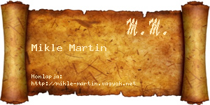 Mikle Martin névjegykártya