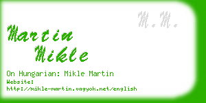 martin mikle business card